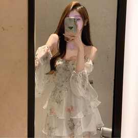 秋季甜美网纱辣妹短裙2025年新款高腰百褶微透拼接显瘦显高小个子