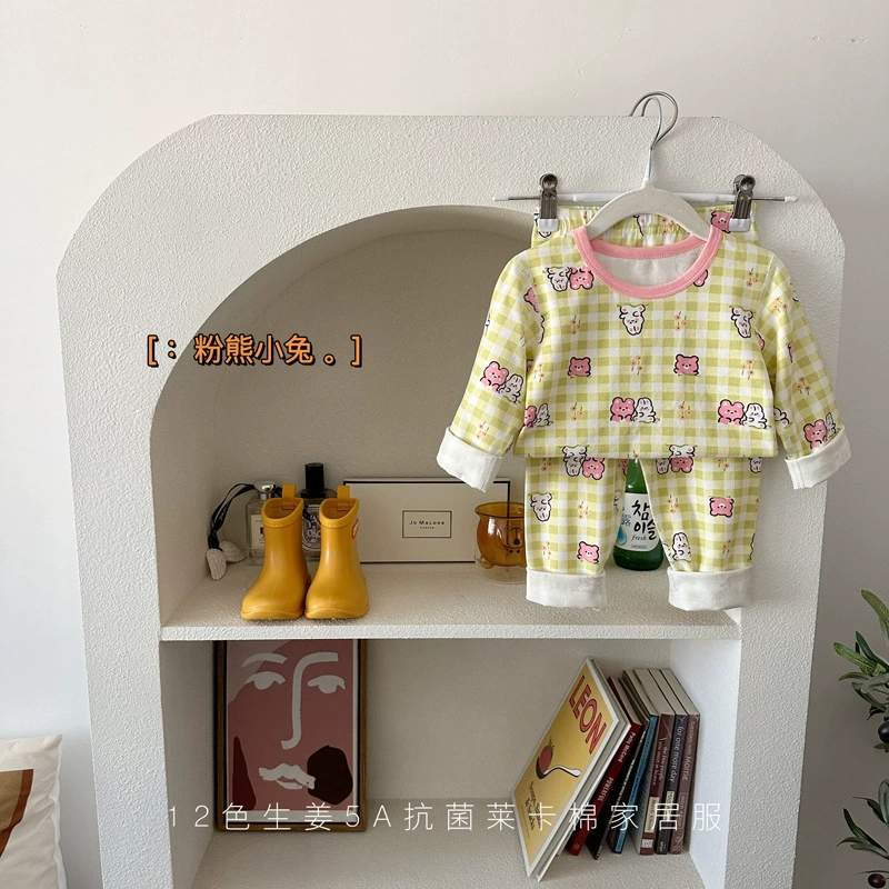 Demi-season children's autumn thermal underwear with ginger, pijama for men and women, children's clothing