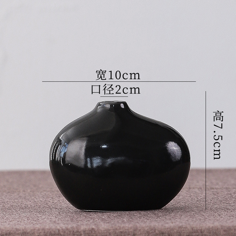 Zhenmao モダンなブラックセラミック花瓶リビングルームフラワーアレンジメント装飾品ライト高級ハイエンドフラワーアレンジメント装飾ドライフラワー|undefined