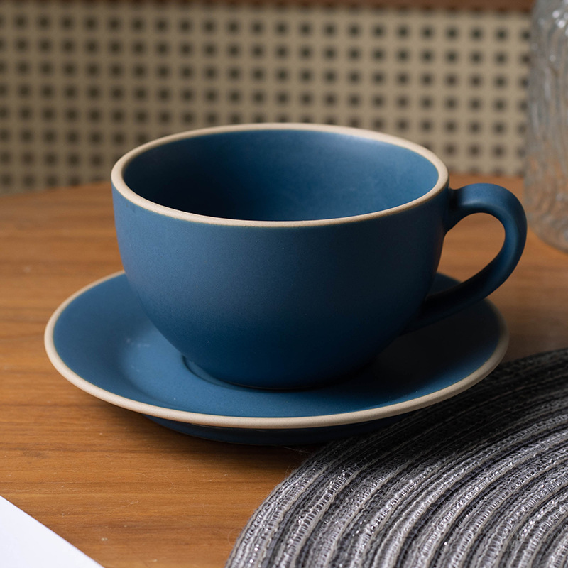 Ins simple cerámica vintage taza set de taza de oficina creativo té de la tarde cerámica taza de café platos