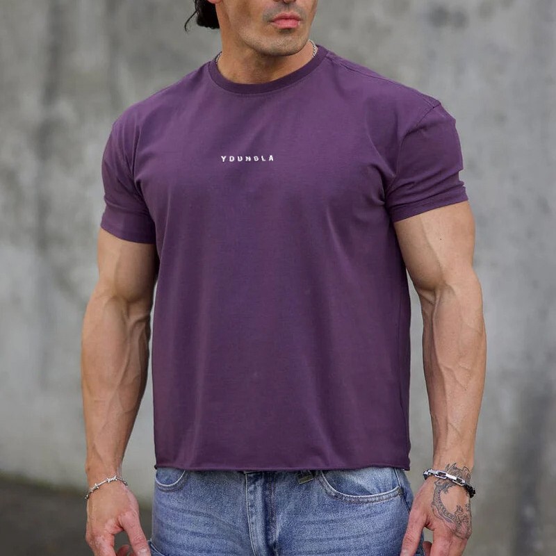 Youngla American Style Men's Muscle Sports Fitness Loose Short-Sleeved Outdoor Running Training Cotton Round Neck T-Shirt for Men Youngla American Style Men's Muscle Sports Fitness Loose Short-Sleeved Outdoor Running Training Cotton Round Neck T-Shirt for Men