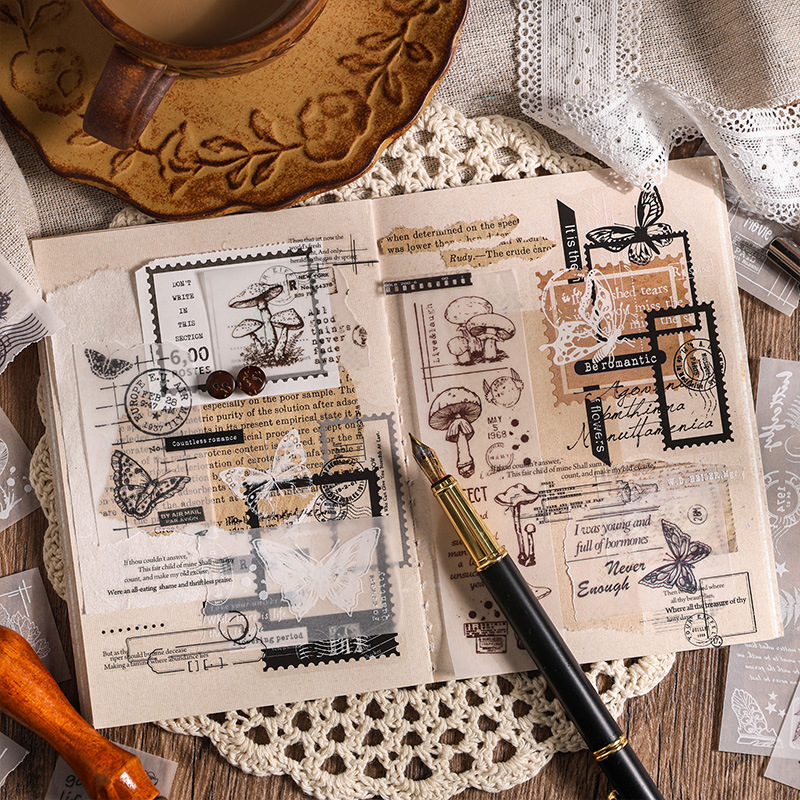 Este susurro flor pegatinas de papel de sulfato retro libro tinta blanca papel de notas puede escribir no adhesivo fondo paisajismo papel material