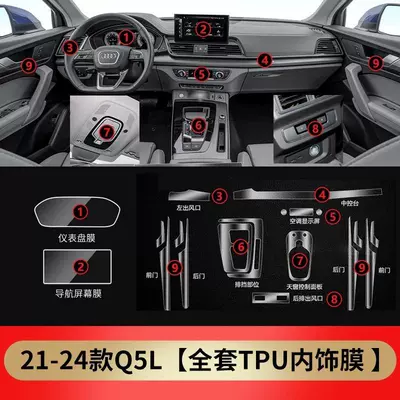 Center Console Interior Decoration Supplies | Car interior film - 21-25-q5l-complete-interior-film-set