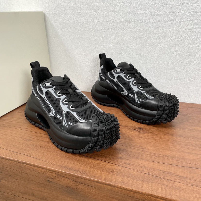 秋冬新款男士系带厚底软钉休闲运动鞋时尚百搭增高男士老爹鞋