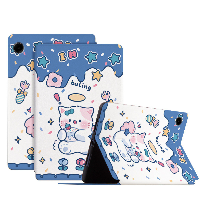 Suitable for Samsung Tab S8 Ultra Tablet 14.6inch Stand X626 Cute Cartoon Protective Case S9 Fe Leather Case