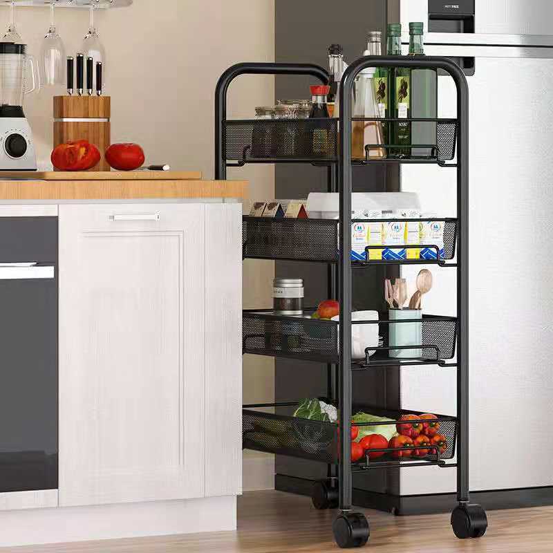 Baño de acero inoxidable carro de almacenamiento estante de almacenamiento tipo piso estante de almacenamiento multicapa de cocina estratificado gabinete de almacenamiento