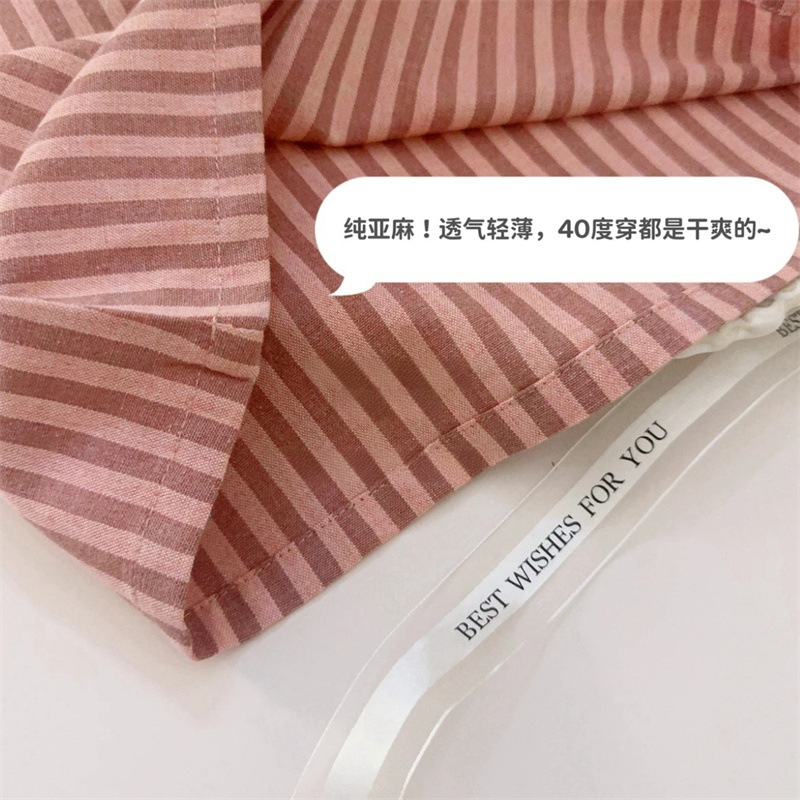 ¡Ciao Yan Qi es muy lindo! Bebé femenino con solapa bola rayas vestido sin mangas verano nuevo vestido universitario