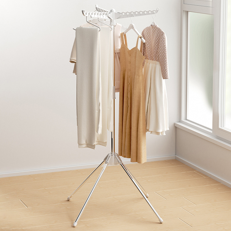 Foldable Floor-Standing Clothes Drying Rack for Indoor Balcony, Home Use, No Installation Needed, Bedroom Hanging Clothes Rack, Clothes Drying Magic Tool