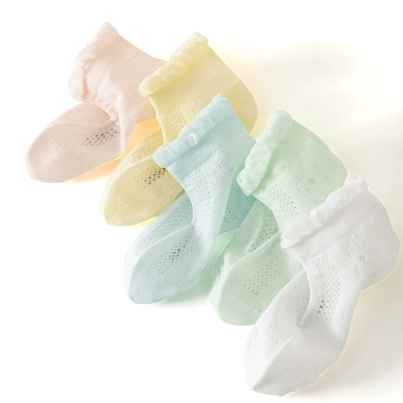 Cotton children's thin knee socks, mid-length