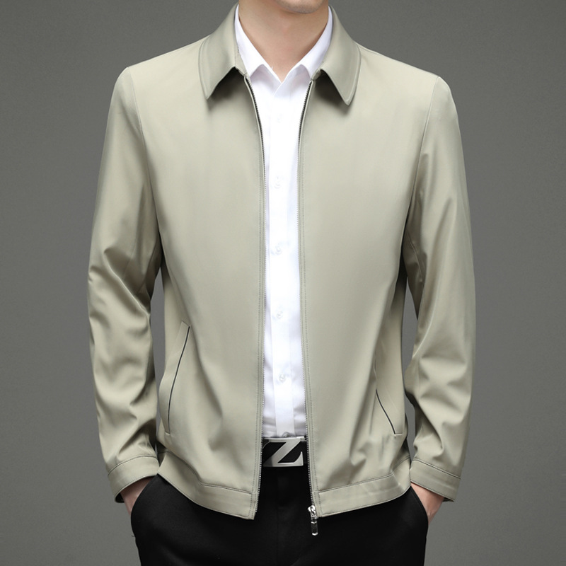 Chaqueta de marca de negocios casual de hombre primavera y otoño chaqueta ejecutiva primavera de mediana edad chaqueta de hombre sólida de alta calidad image 4