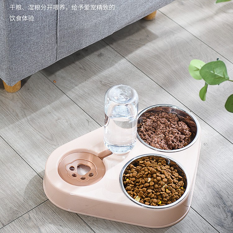 개 더블 그릇 자동 애완 동물 스테인레스 스틸 그릇 피더 고양이 분지 고양이 분지 개 그릇 고양이 그릇 고양이 그릇 고양이 용품
