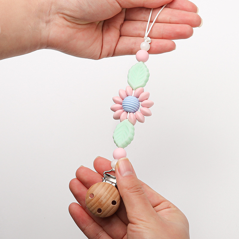 Productos para bebés Hemu Circle Creative Baby Silicona Bead Mordedura Molde Cadena de chupete Cadena anti-caída Nuevo