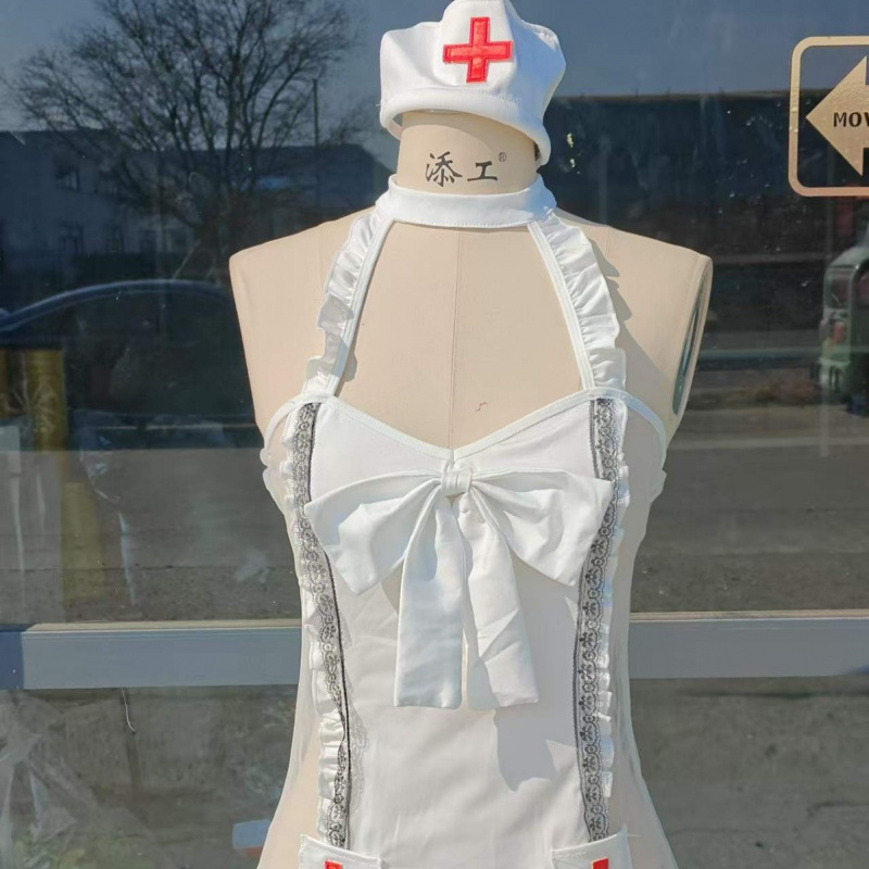 Sexy Lingerie, Hot and Sexy Uniform, Tempting Nurse Pajamas, Pure Desire, Small Breasts, Big Flirting Bed, No Need to Take Off Suit