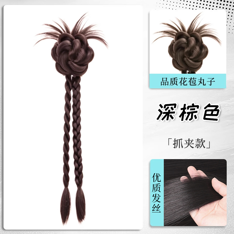 매장에서 가장 인기 있는 더블 브레이드 헤어 클립 - [다크 브라운]