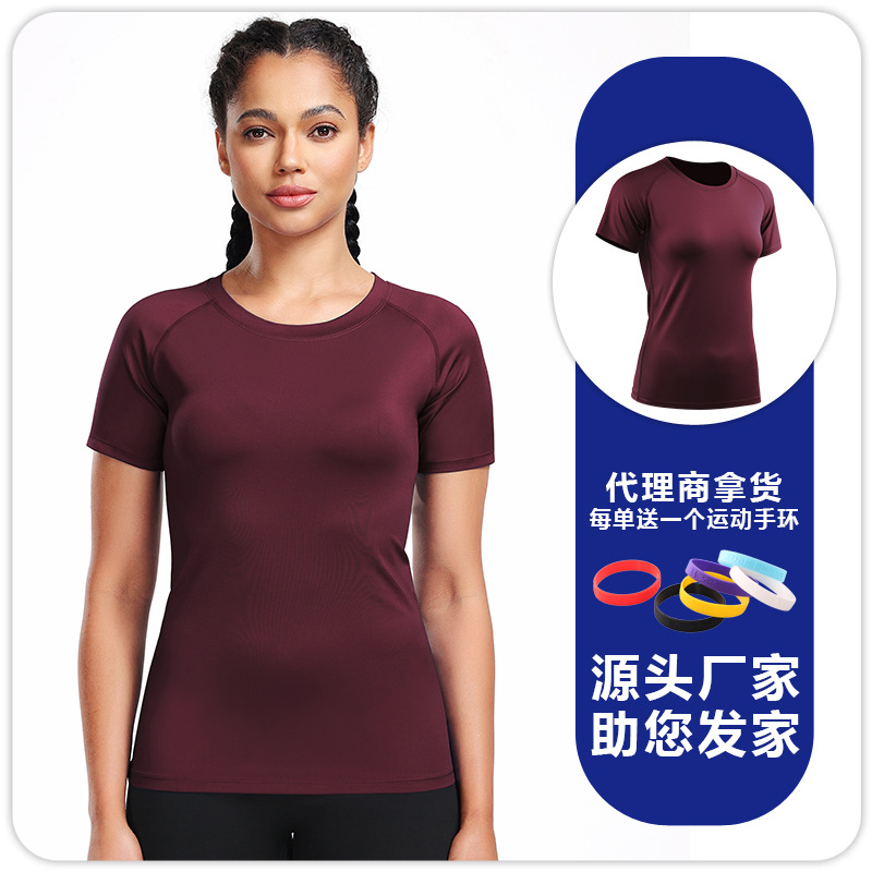 F8018 mujer yoga deportes rápidos secos camiseta de mangas cortas transpirables pesca ciclismo correr maratón camiseta de fitness image 10