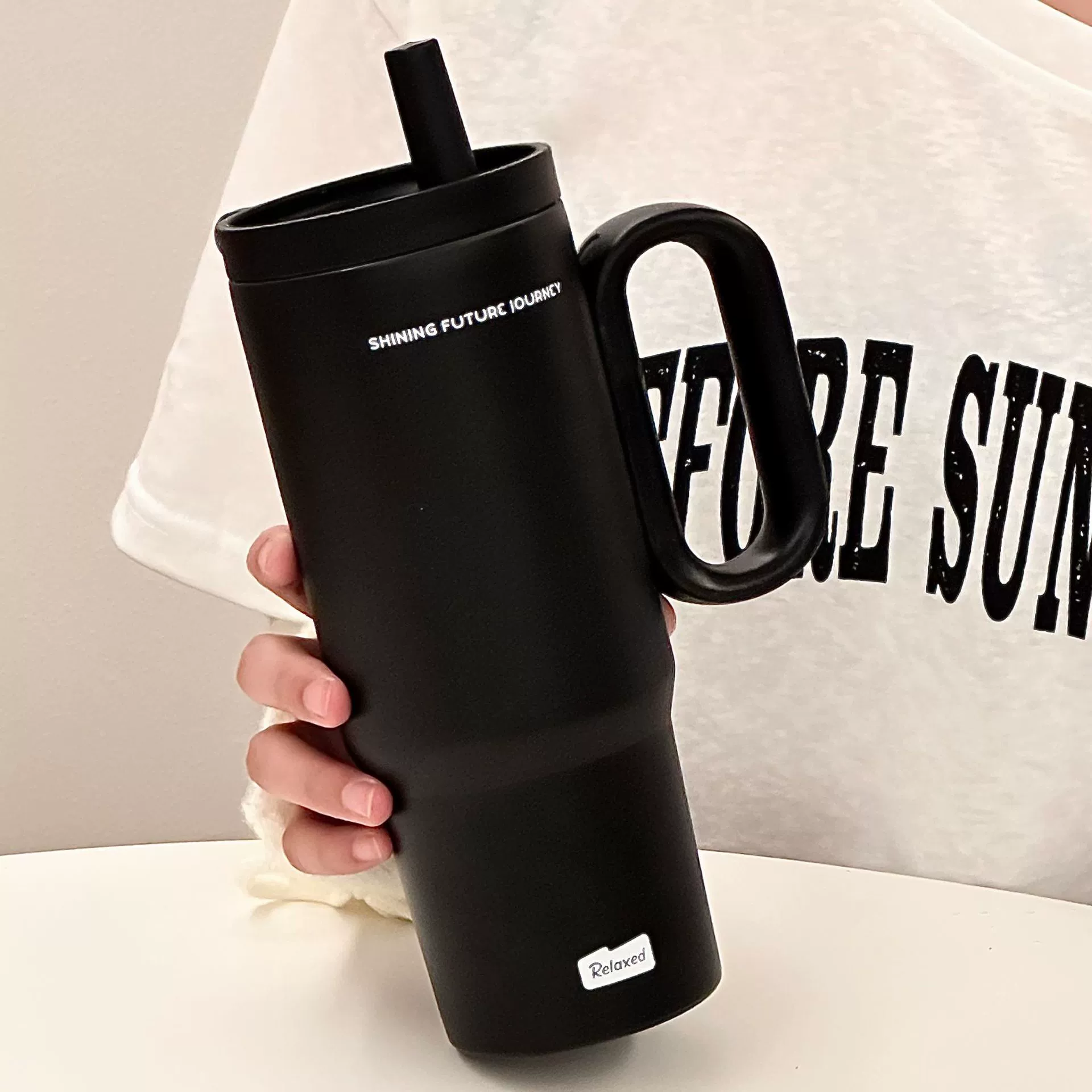 Стакан с ручкой из стекла, вместительный straw для учащихся начальной школы со стеклом