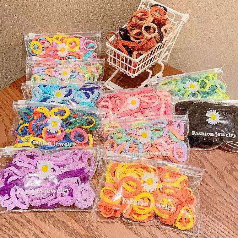 Niños de encaje pulgar anillo de cabello niñas correa de goma de alta elasticidad colorida para mujeres tesoro no daña cabello pequeño cabello de cabello de cabello