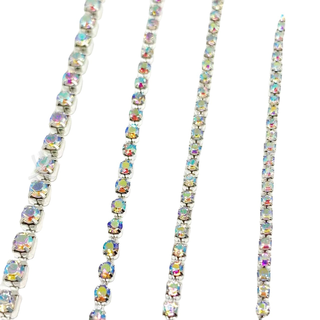 Cadena de garra encriptada de 1.5-4mm, cadena de diamantes de imitación, cadena de garra de cobre, cadena para vestido de novia, cadena para arte de uñas, cadena de encaje DIY hecha a mano para ropa, zapatos y sombreros