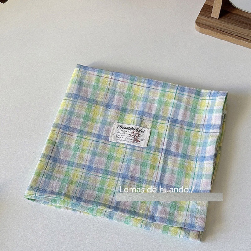 「ins風格紋餐布」法式棉麻餐墊超大手工長方形隔熱布拍照好看