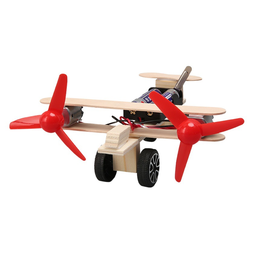 La Ciencia y la tecnología de pequeña producción bricolaje de doble motor taxi aviones estudiantes de primaria y secundaria hecho a mano experimento científico modelo materiales educativos