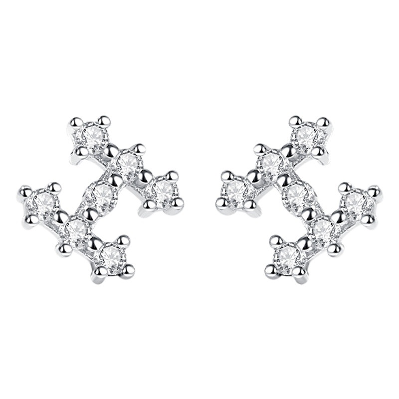 Pendientes de plata esterlina letra H pendientes de diamantes llenos 925 al por mayor de Europa y América del oído hueso Stud letras ins estilo Stud pendientes aguja de plata