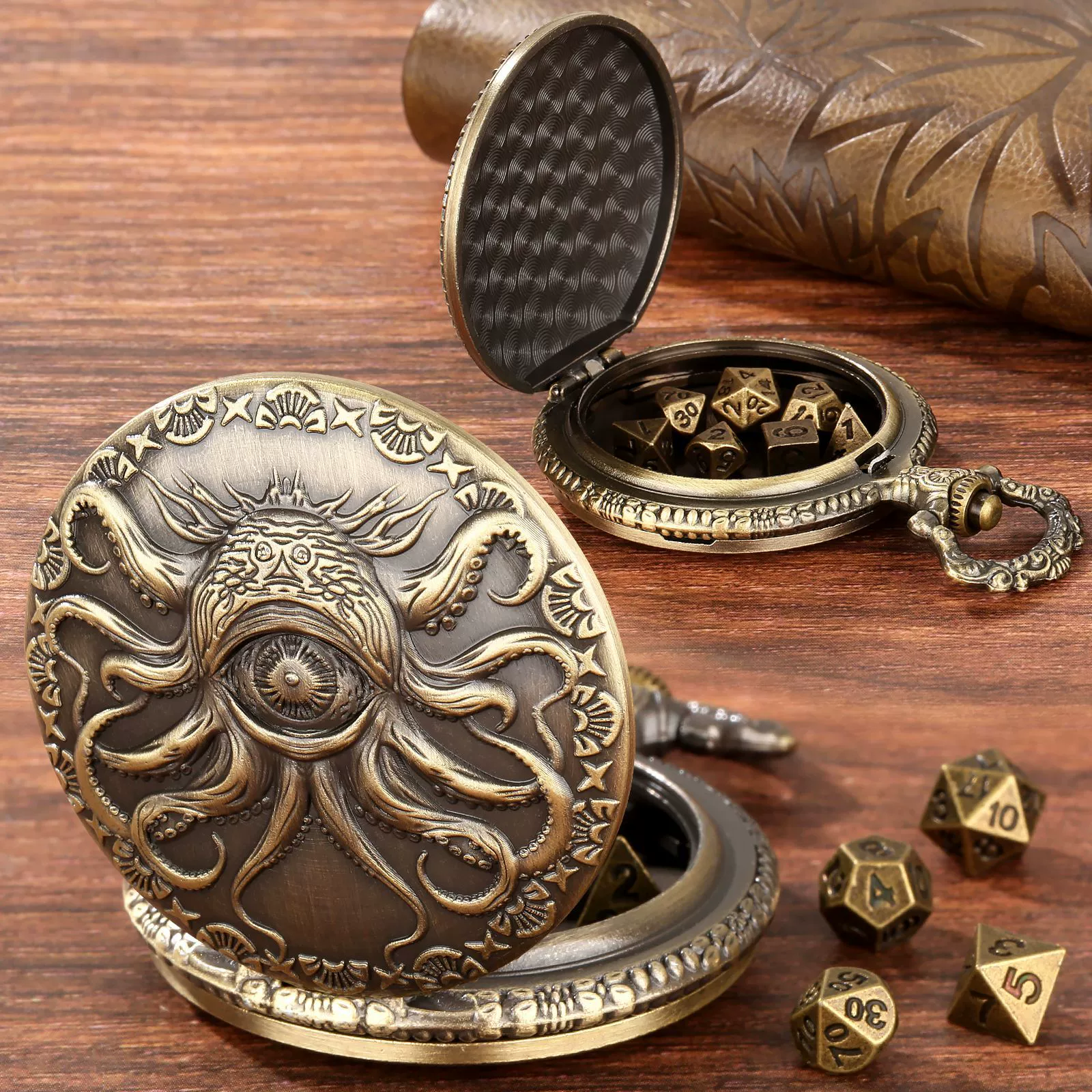 (Частные модели) ювелирная подвеска для DND игральных костей ретро, relieve one-eye eight-claw fish case thick waist chain прямые продажи