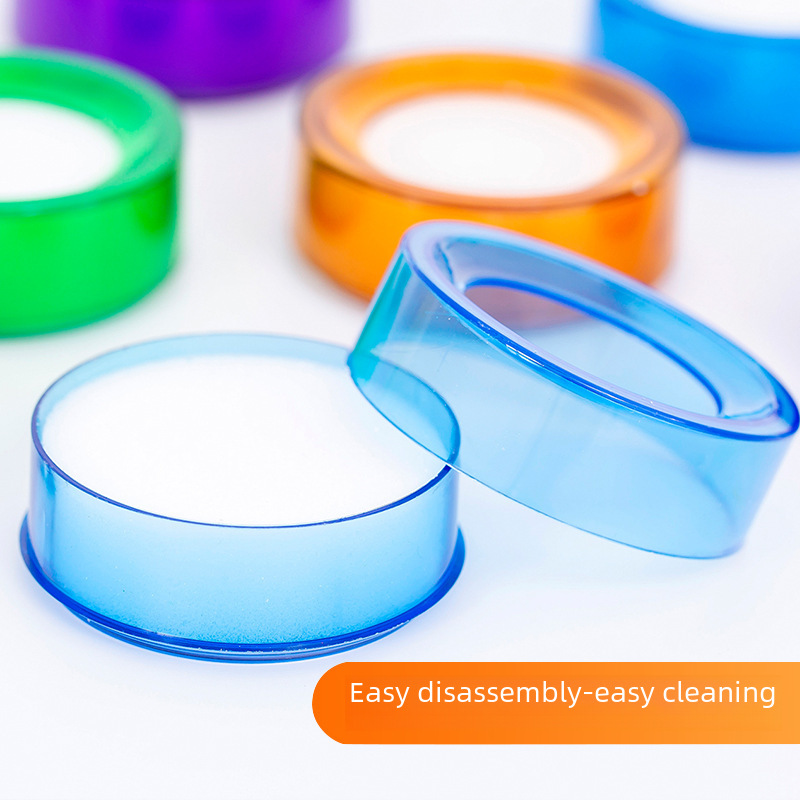 (2개) FUQIANG 라운드 젖은 손 계산 금전 등록기 스펀지 워터 박스 은행 금융 사무용품 도매