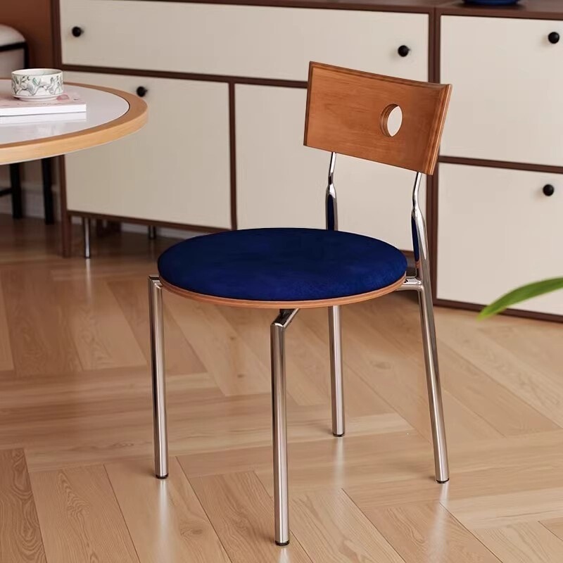 Vintage Dining Chair for Home Use, Solid Wood Backrest Chair, Trendy Retro Chair, Suitable for Small Apartments, Dining Table Chair, Designer Chair by Beige Vintage Dining Chair for Home Use, Solid Wood Backrest Chair, Trendy Retro Chair, Suitable for Small Apartments, Dining Table Chair, Designer Chair by Beige