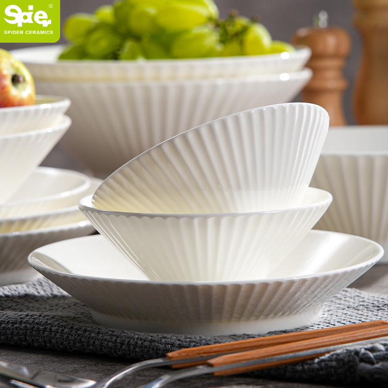 Sibai De Tangshan Bone Porcelain Pure White Shell-shaped Bowl For...