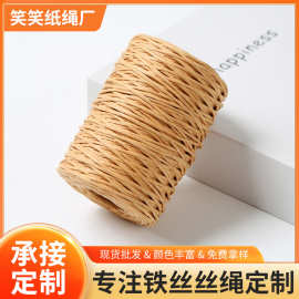 50米/100米带铁丝纸绳厂家现货批发直径1mm/2mm手工DIY制作纸绳纸