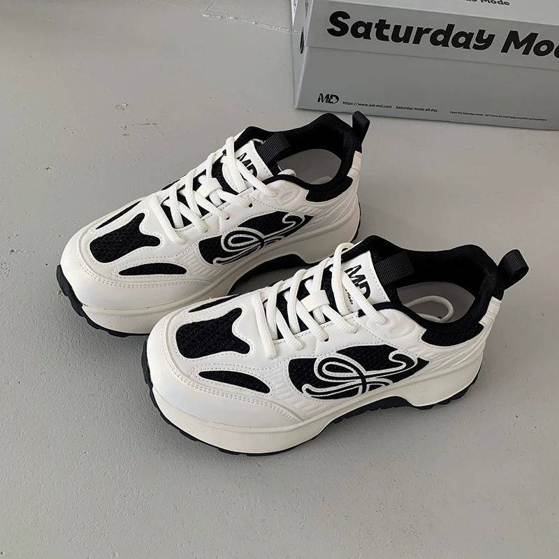 Новые женские кроссовки из натуральной кожи на осень 2025 года, на толстой подошве, дышащие, повседневные, универсальные, спортивные, модель 2586