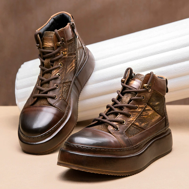 Европейская станция персонализированные кожаные кроссовки, дикие сапоги Martin, мужские повседневные кожаные туфли осень и зима, британские ретро сапоги