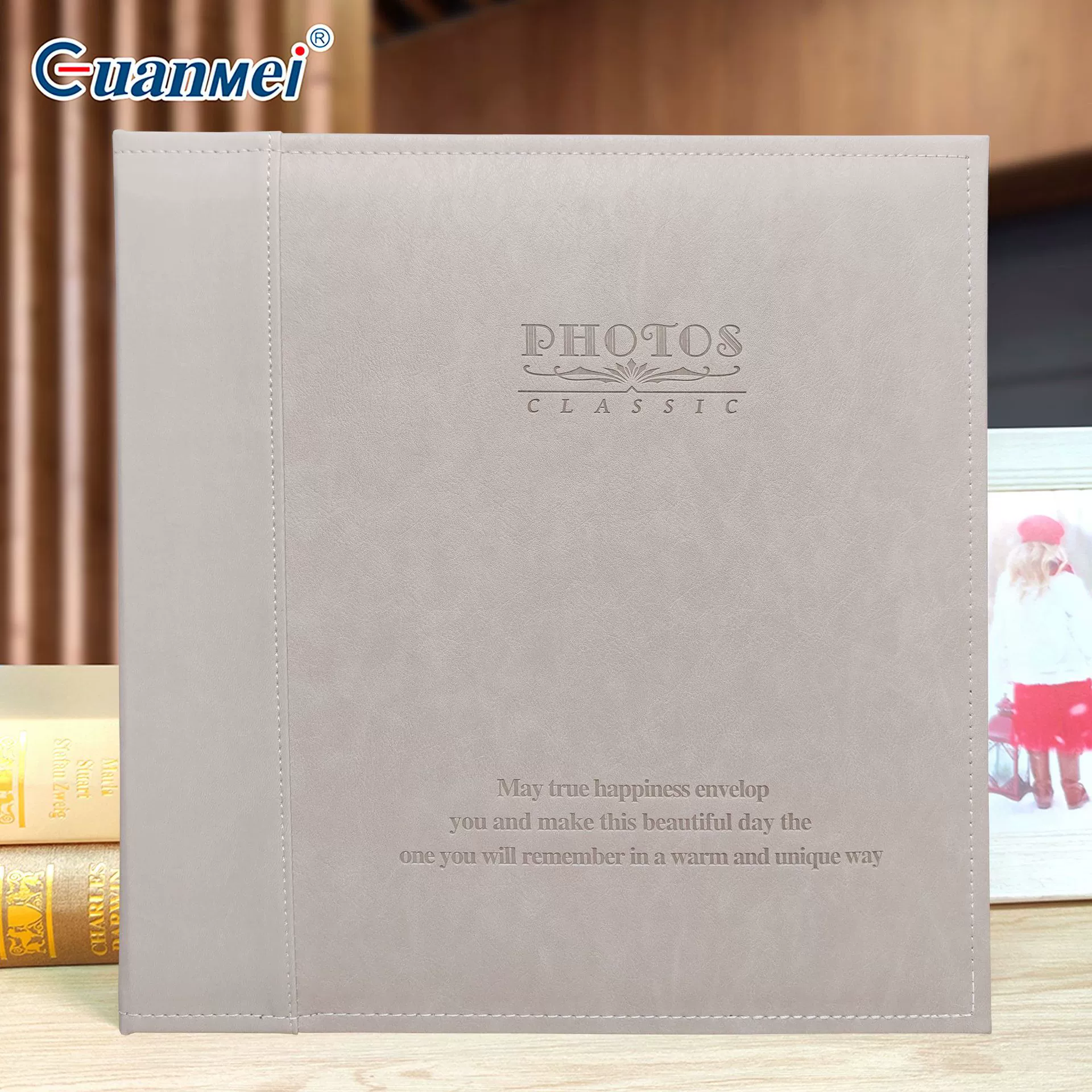 Self-adhesive Photo Album (Guanmei) 12-inch, Handmade PU Cover, 315×325 mm