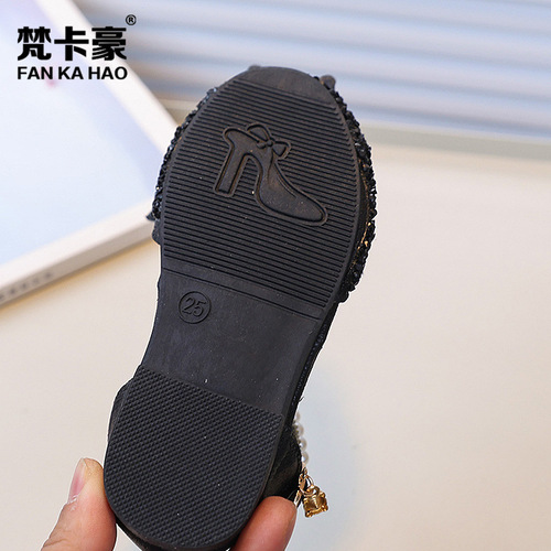 Children's Baotou princess sandals New girls 'fashionable bow princess shoes Student performance dance shoes