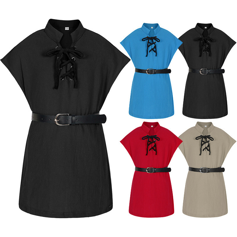 Children's June 1St Performance Costumes Renaissance Period Pirate Medieval Sleeveless Lace-Up Outfit Multi-Color Scottish Vest Children's June 1St Performance Costumes Renaissance Period Pirate Medieval Sleeveless Lace-Up Outfit Multi-Color Scottish Vest