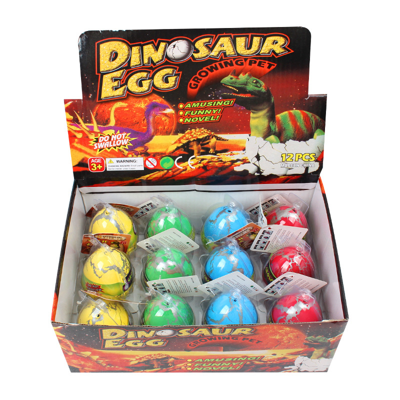 Medium Colorful Cracked Dinosaur Egg Hatching Egg Soaked in Water Expansion Toy Wholesale Creative New and Unique Street Stall Hot Sale