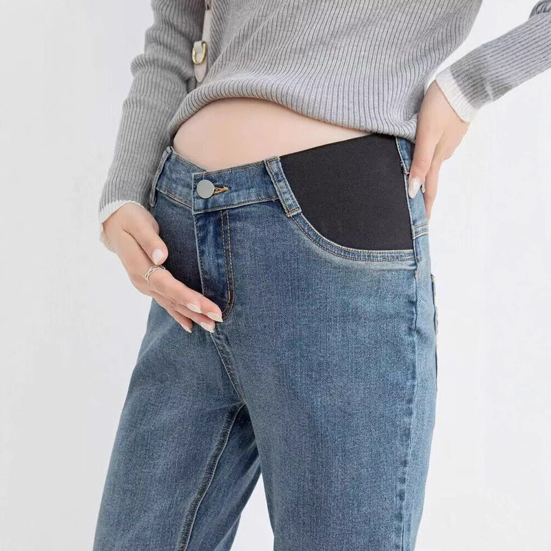 Maternity Pants Spring and Autumn Style Jeans Early Pregnancy Straight Pants Autumn Cropped Petite Cigarette Pants 81022