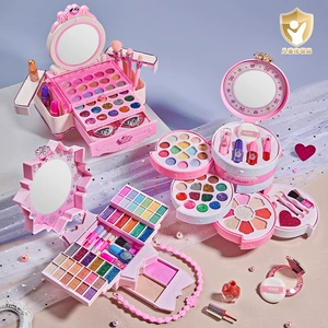 Портативная игрушка для макияжа, база под макияж, комплект, коробка для косметики, лак для ногтей, подарок на день рождения, стиль «принцесса»