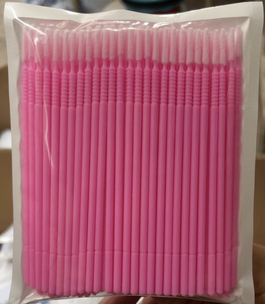 Fuchsia cotton swabs, 100 pieces