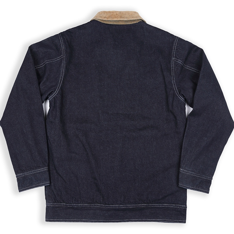 OKONKWO chaqueta vaquera de color primario para hombre engrosada chaqueta de pana de cuadros multi-bolsa chaqueta de rayas