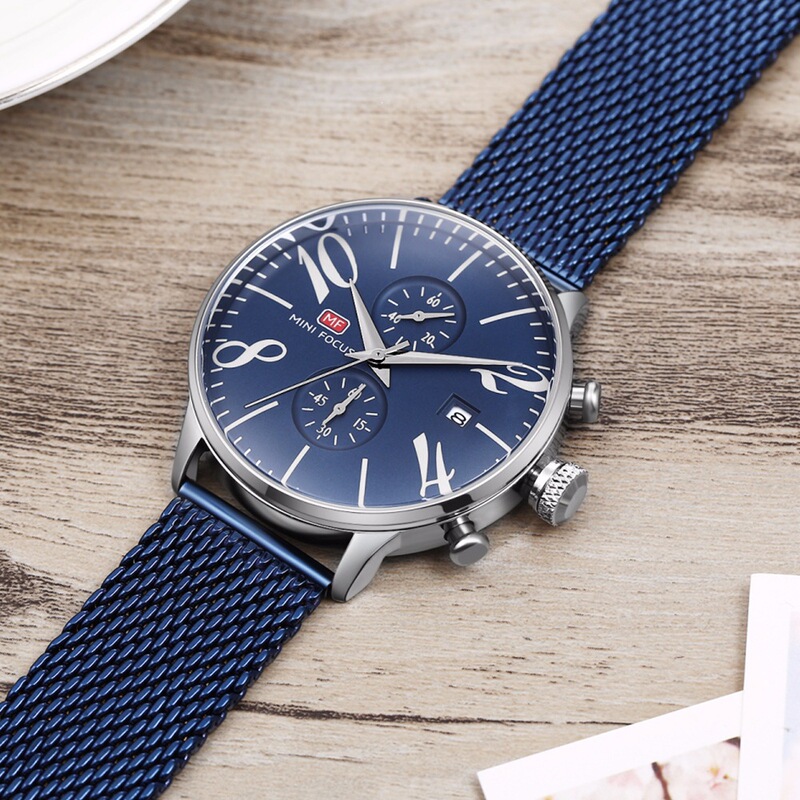MINI FOCUS/Men's Business Watch/Calendar Waterproof/Metal Mesh Strap/European and American 0135G Decoration MINI FOCUS/Men's Business Watch/Calendar Waterproof/Metal Mesh Strap/European and American 0135G Decoration
