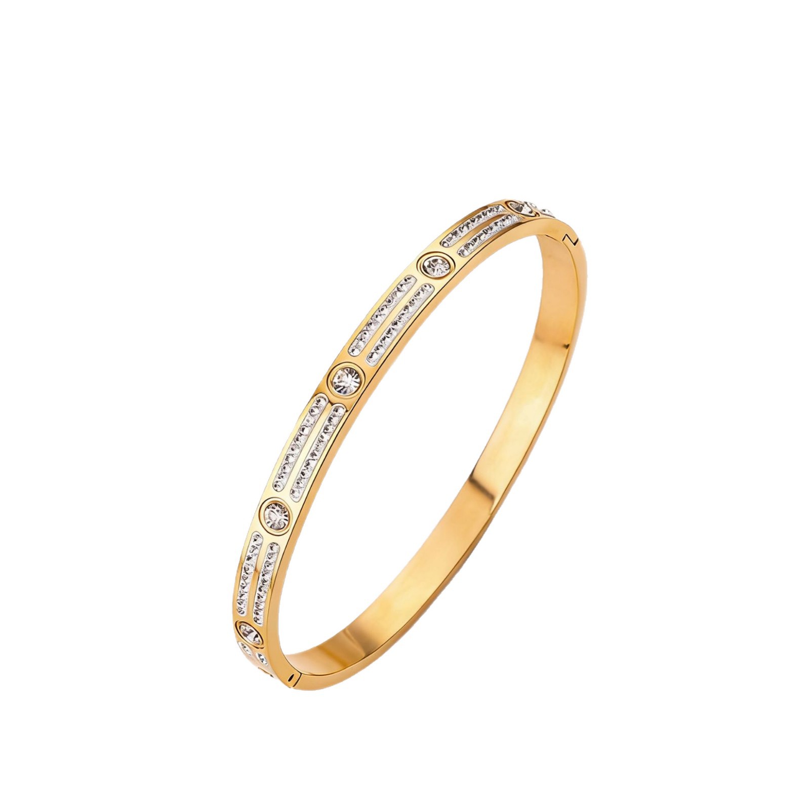 Pulsera de titanio y acero para mujer, diseño moderno y sencillo, pulsera de lujo que no se desvanece, venta al por mayor en stock.