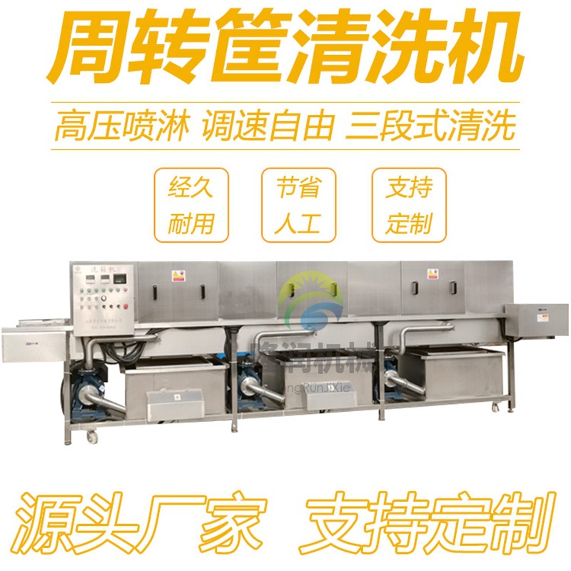 周转筐清洗机 商用大型托盘高压喷淋清洗设备 隧道式禽肉筐子去污