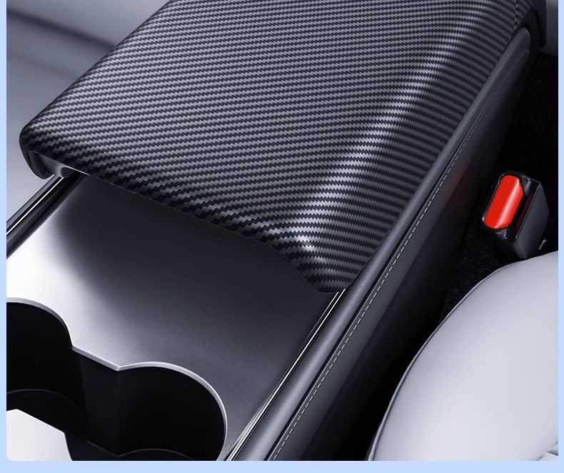 Suitable for Tesla Armrest Box Cover Model 3/Y Rear Air Outlet Protective Cover Carbon Fiber Ya Interior Modification Accessories