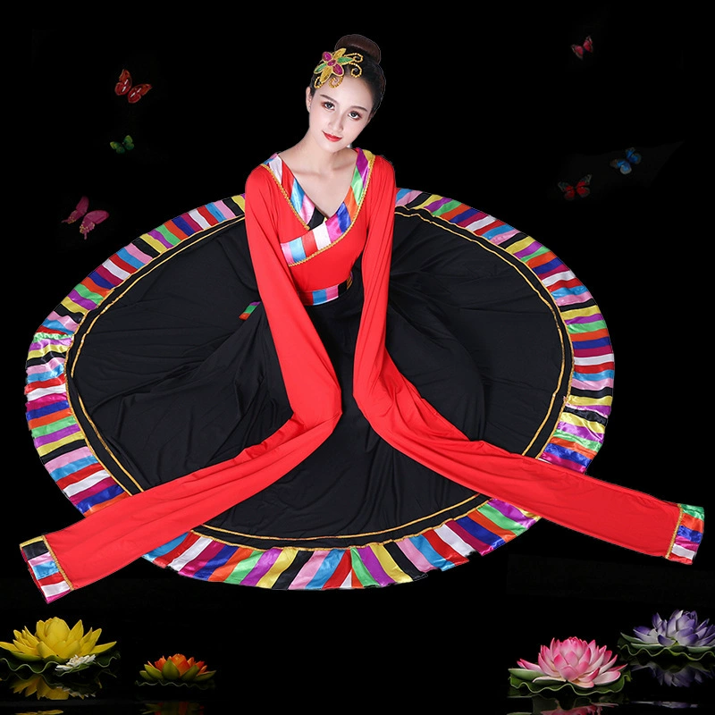 Тибетский танцевальный костюм женский рукав цовый топ тибетский юбка юбка-маятниковая юбка тибетского искусства