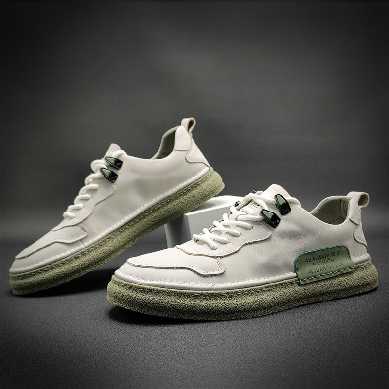 Men's Sneakers European Style Large Size Casual Shoes Versatile Men's Genuine Leather Flat Shoes Trendy Brand Size 45 Shoes