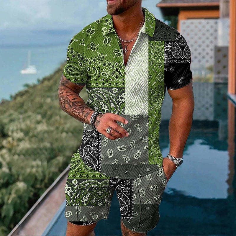 Nuevo europeo y americano transfronterizo de los hombres 3 Polo camisa traje de solapa de manga corta Jersey casual camiseta de los hombres de una sola pieza de entrega