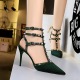 3362-2 in Europe and the Roman style sexy night club a stiletto heel suede pointed hollow-out suede metal rivets sandals