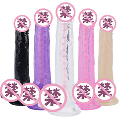 Transparent Five-Color Crystal Colorful Simulated Dragon Bone Male Sex Toy Manufacturer TPE