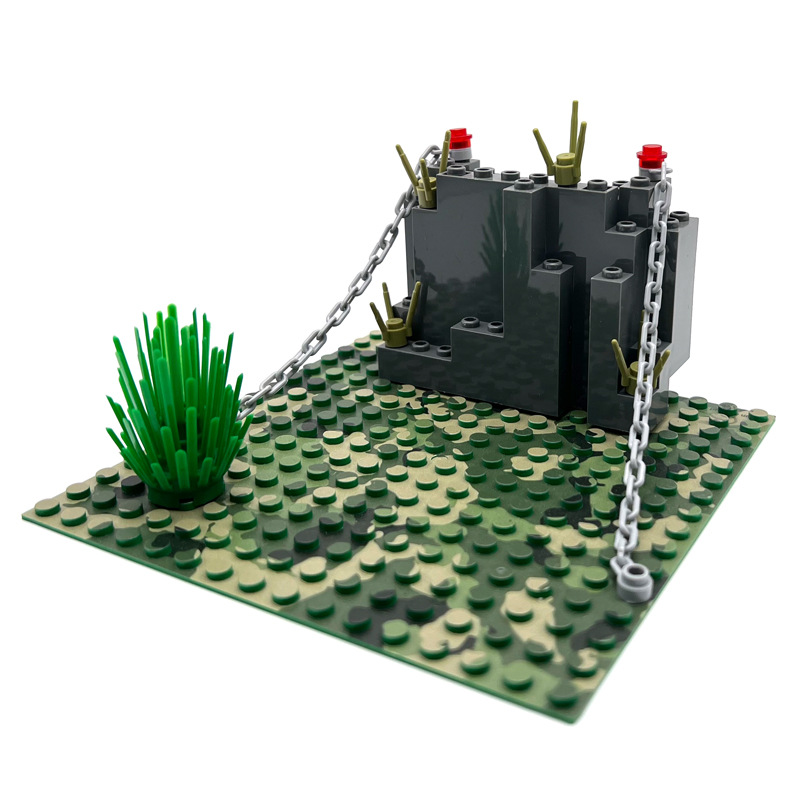 Transfronteriza dedicado militar de la selva MOC escena comando campamento cañón centinela trinchera DIY ensamblado bloques de construcción de partículas pequeñas